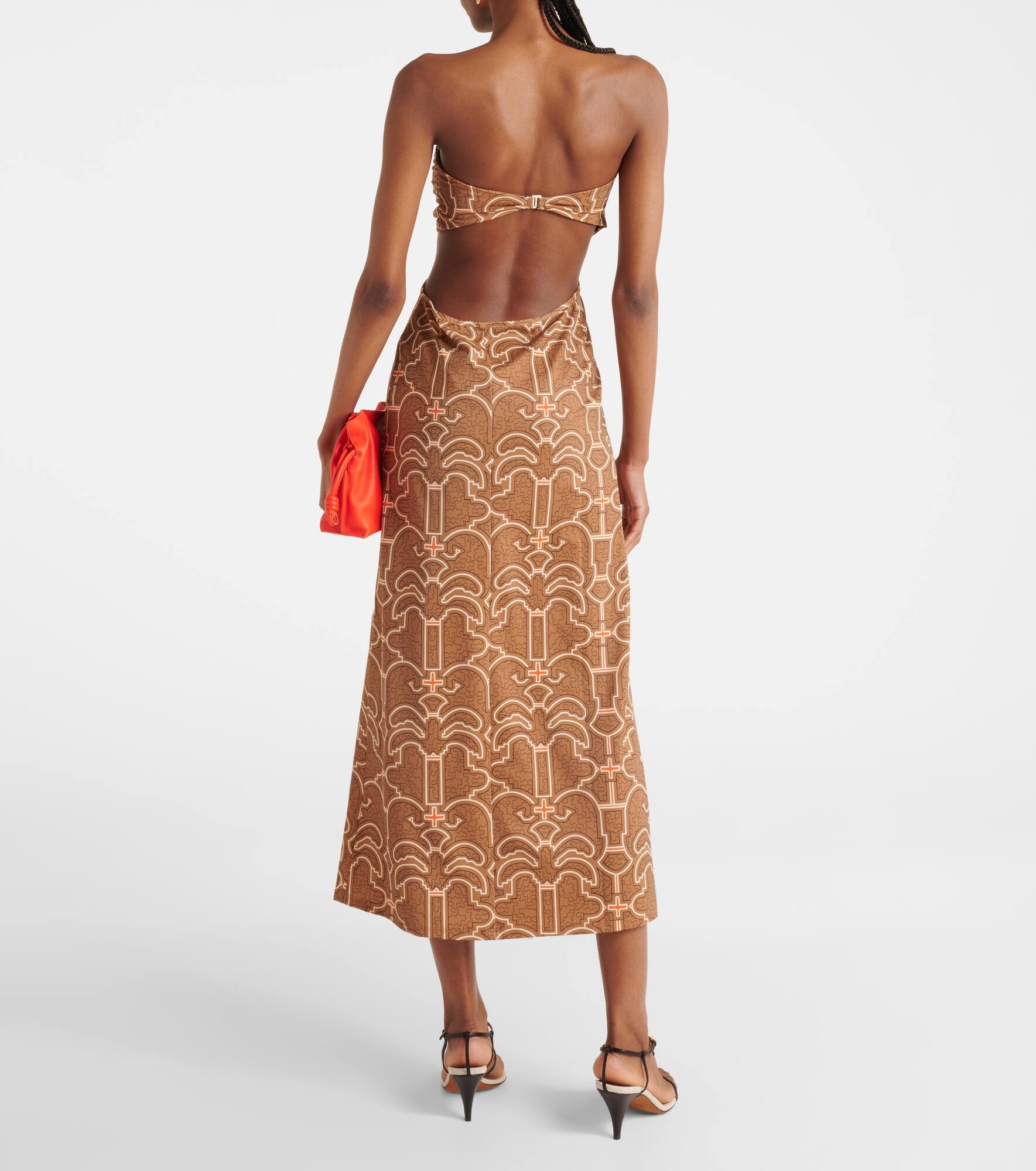 Ring-detail cutout printed maxi dress - 3