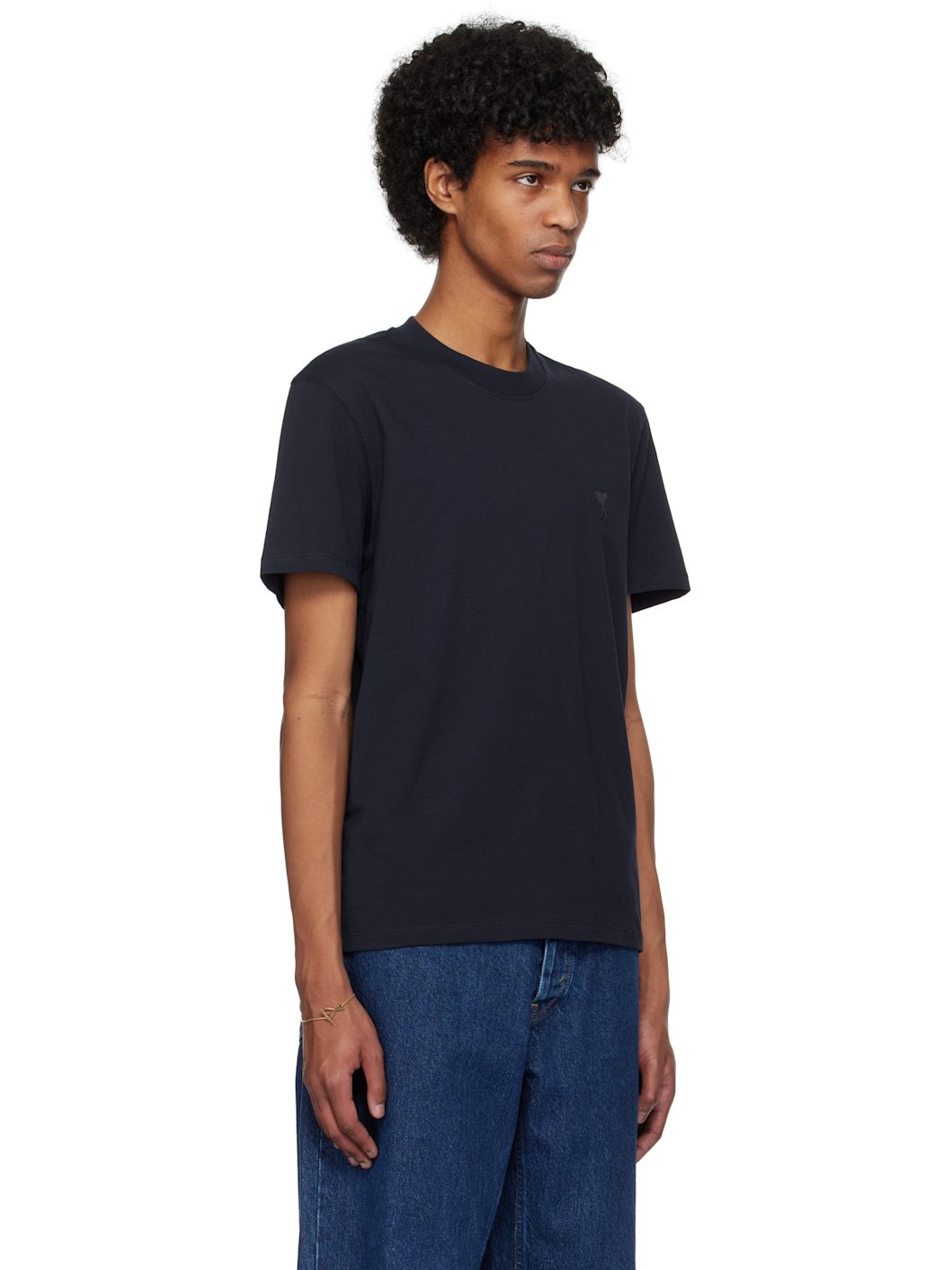 Navy Cotton Ami de Coeur T-shirt - 2