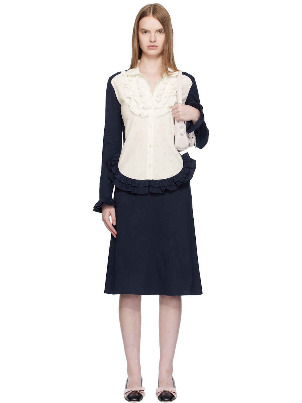 Navy & White Chan Midi Dress - 1