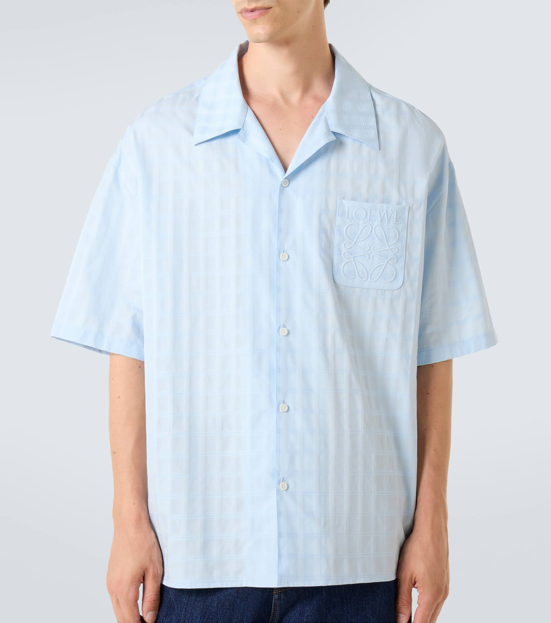 Jacquard logo cotton bowling shirt - 3