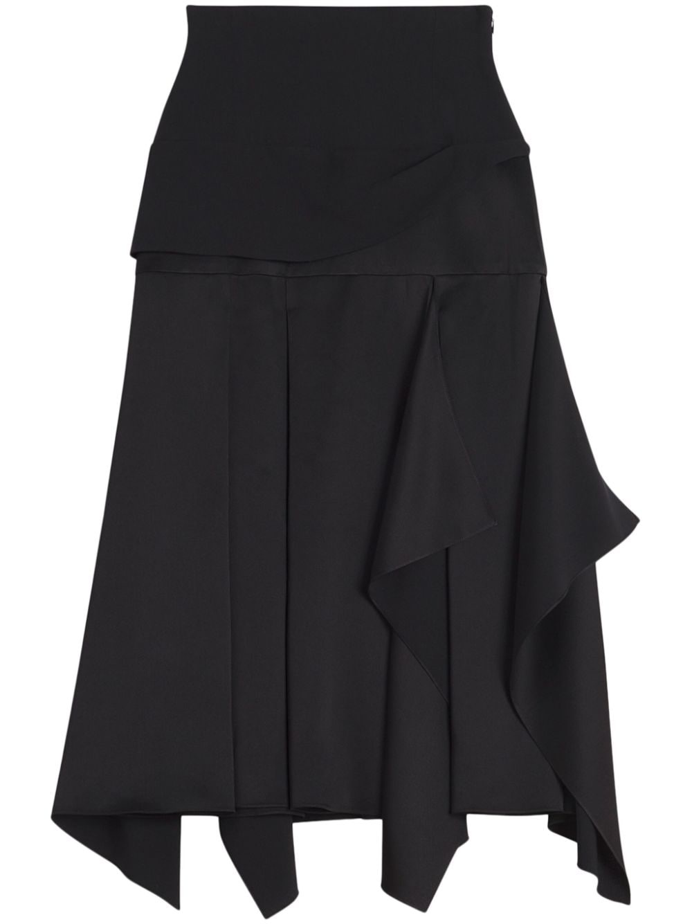 draped-detailing midi skirt - 1