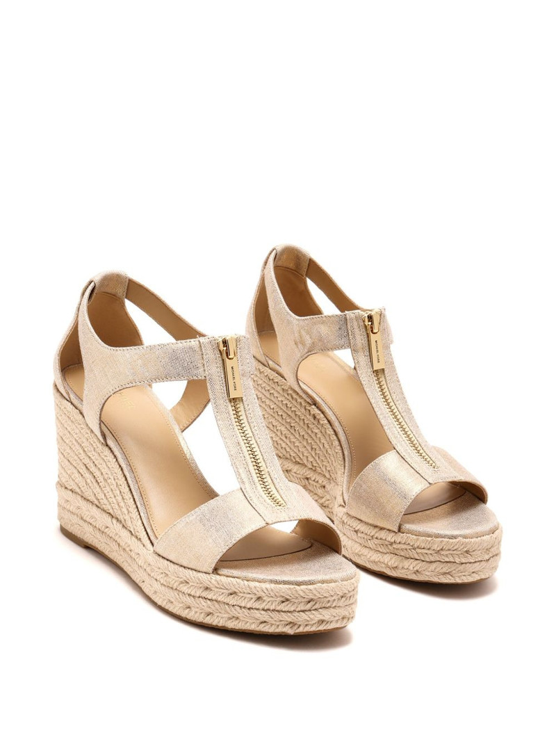 MICHAEL KORS 100mm Berkley zip-front t-bar espadrilles outlook