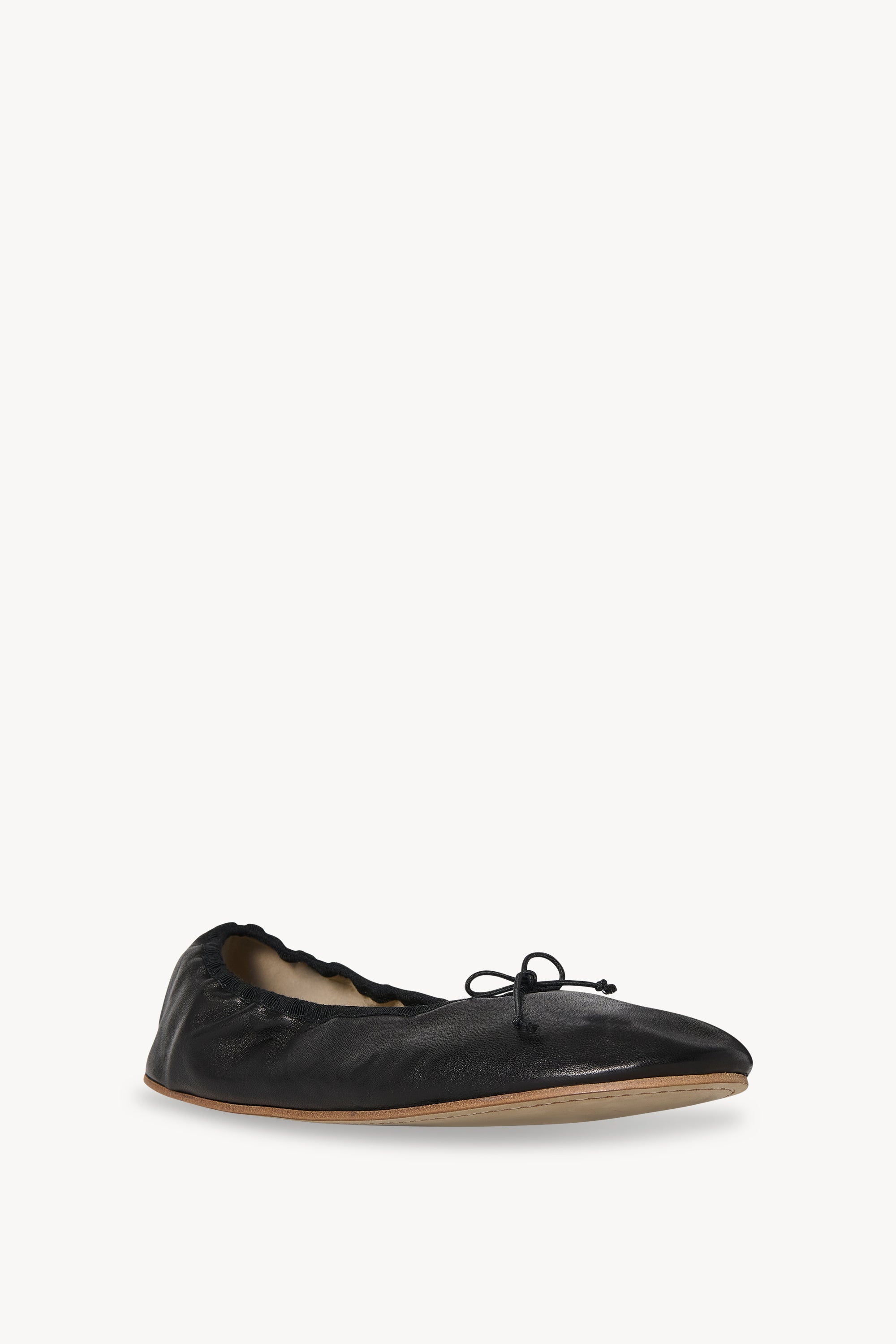 Round Ballet Flat in Leather - 2