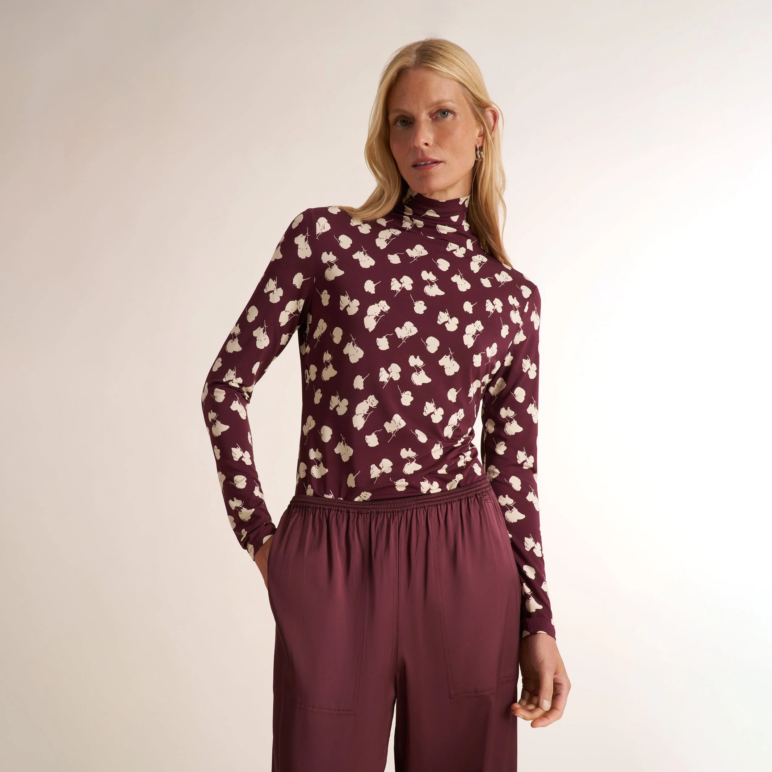 Axam Layering Turtleneck - Light Printed Jersey - 1