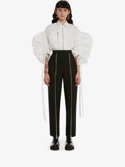 Alexander McQueen Wool Zip Trouser in Black outlook