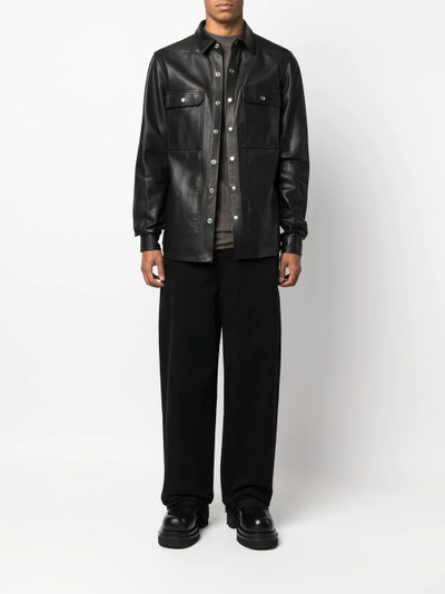 Rick Owens grained leather shirt outlook