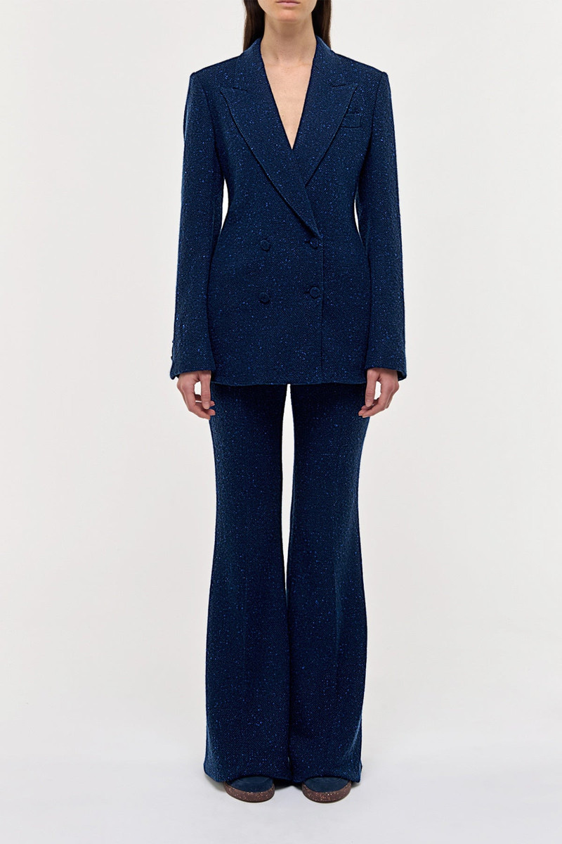 GABRIELA HEARST Rhein Flare Pant in Electric Navy Speckled Cashmere outlook