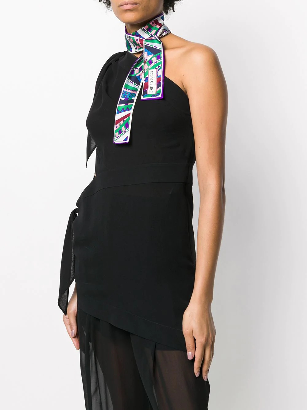 geometric print silk twill scarf - 2