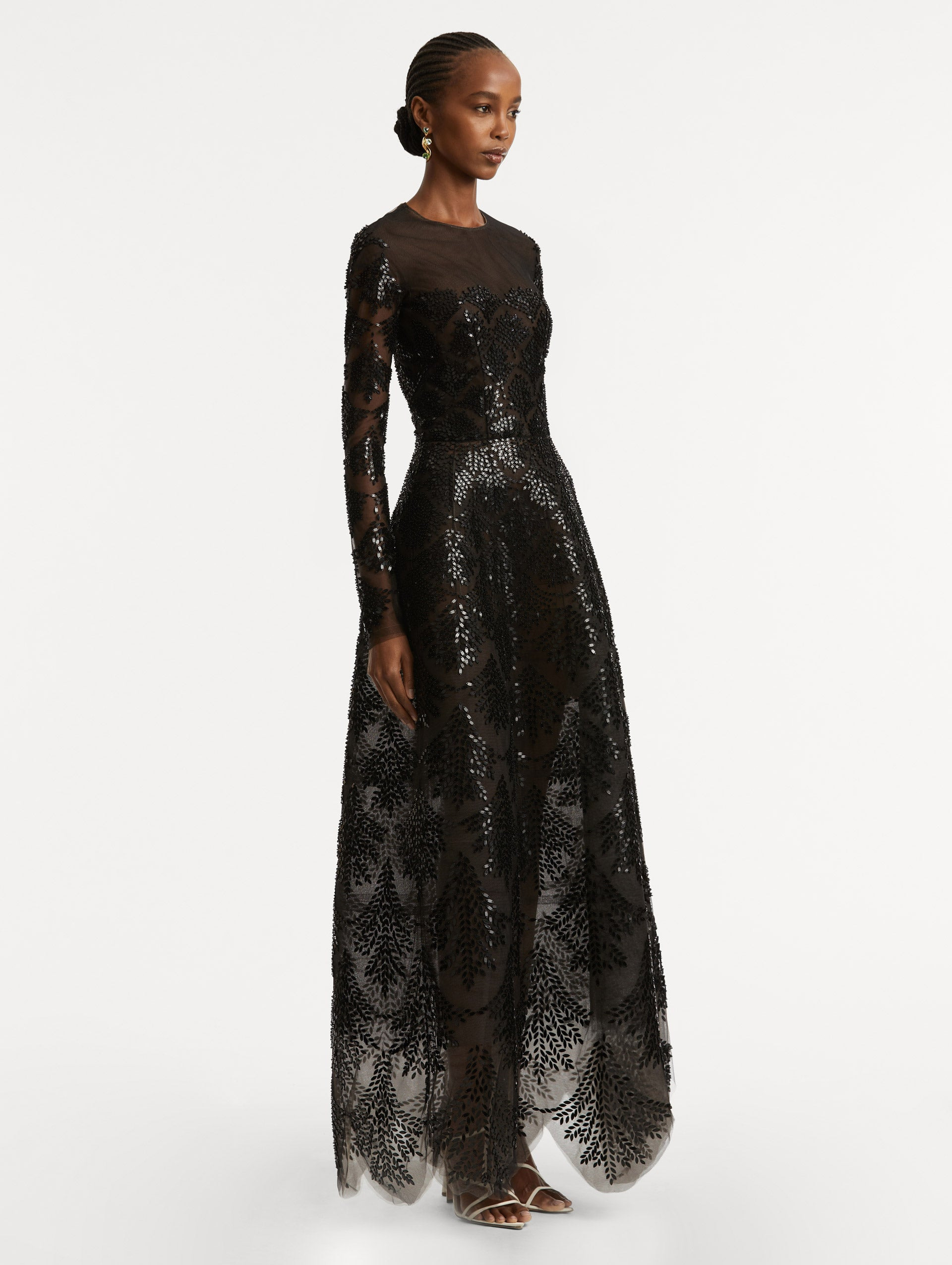 FERN SEQUIN EMBROIDERED GOWN - 4