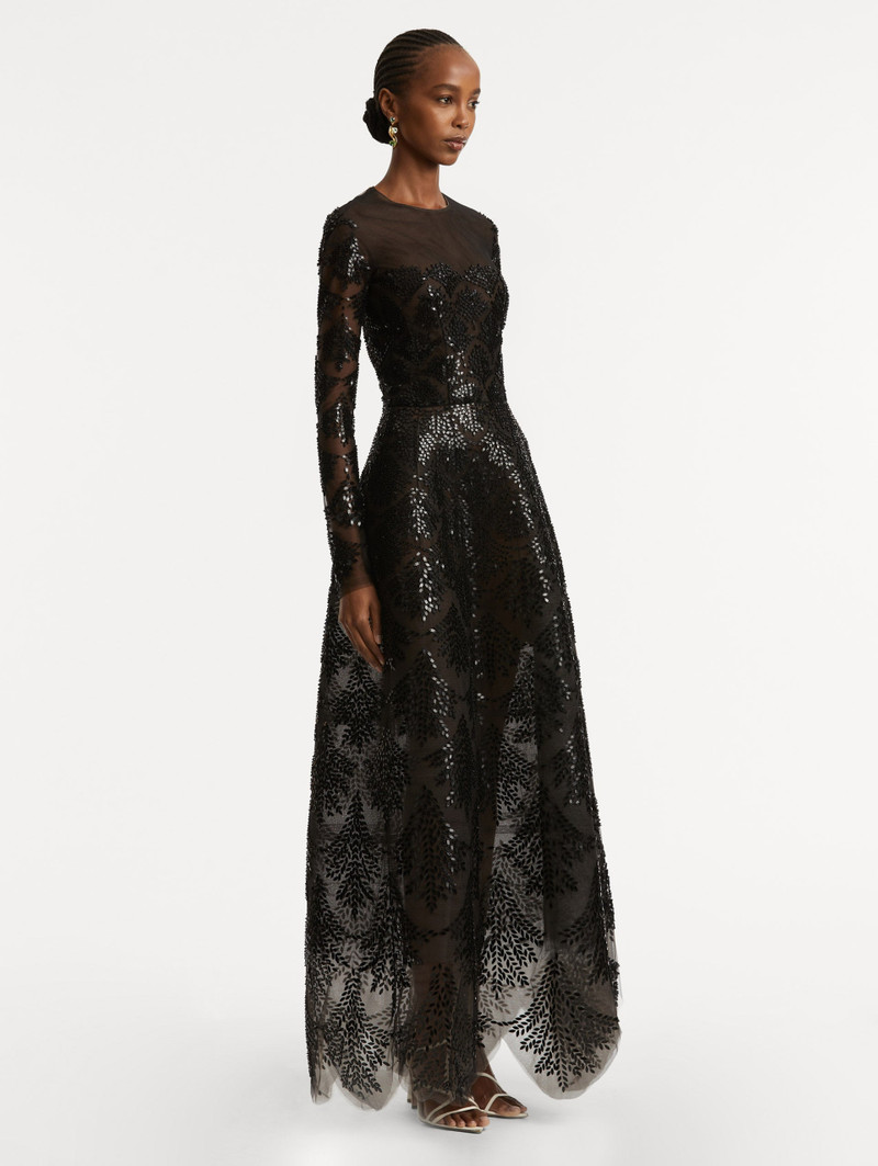 FERN SEQUIN EMBROIDERED GOWN 4