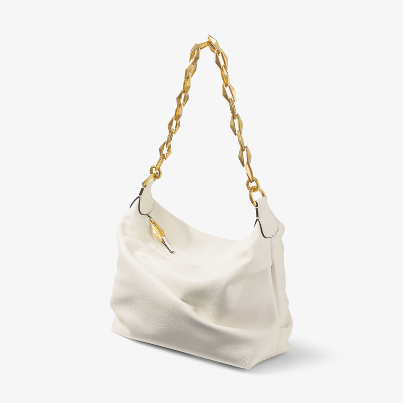 Diamond Soft Hobo M Latte Soft Calf Leather Hobo Bag with Chain Strap 5