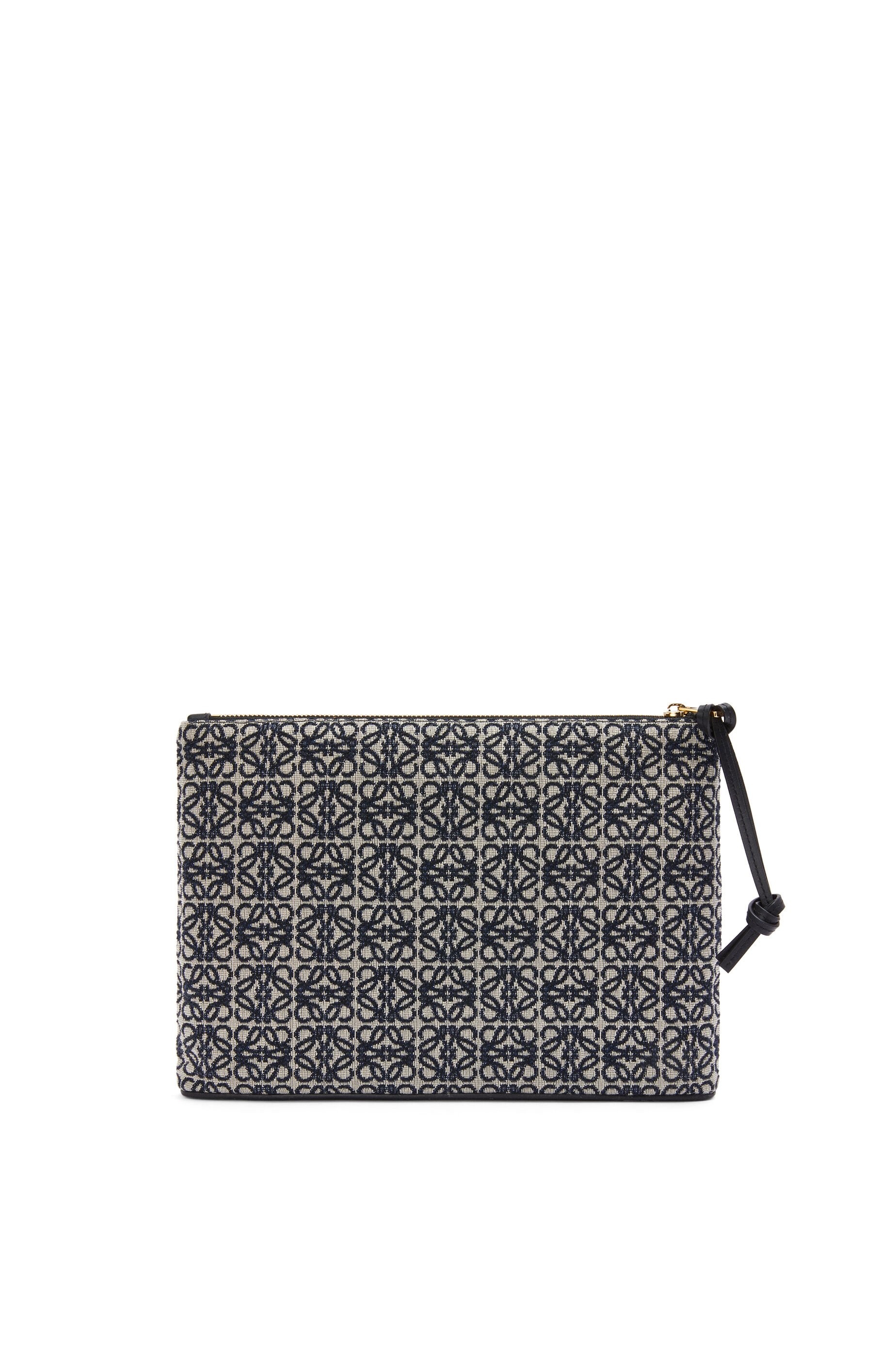 Oblong pouch in Anagram jacquard and calfskin - 3