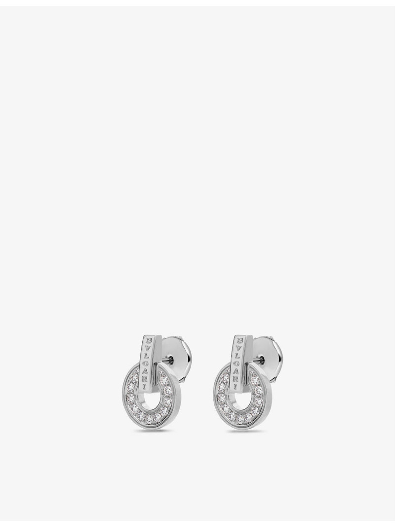BVLGARI BVLGARI BVLGARI 18ct white-gold and 0.38ct brilliant-cut diamond earrings outlook