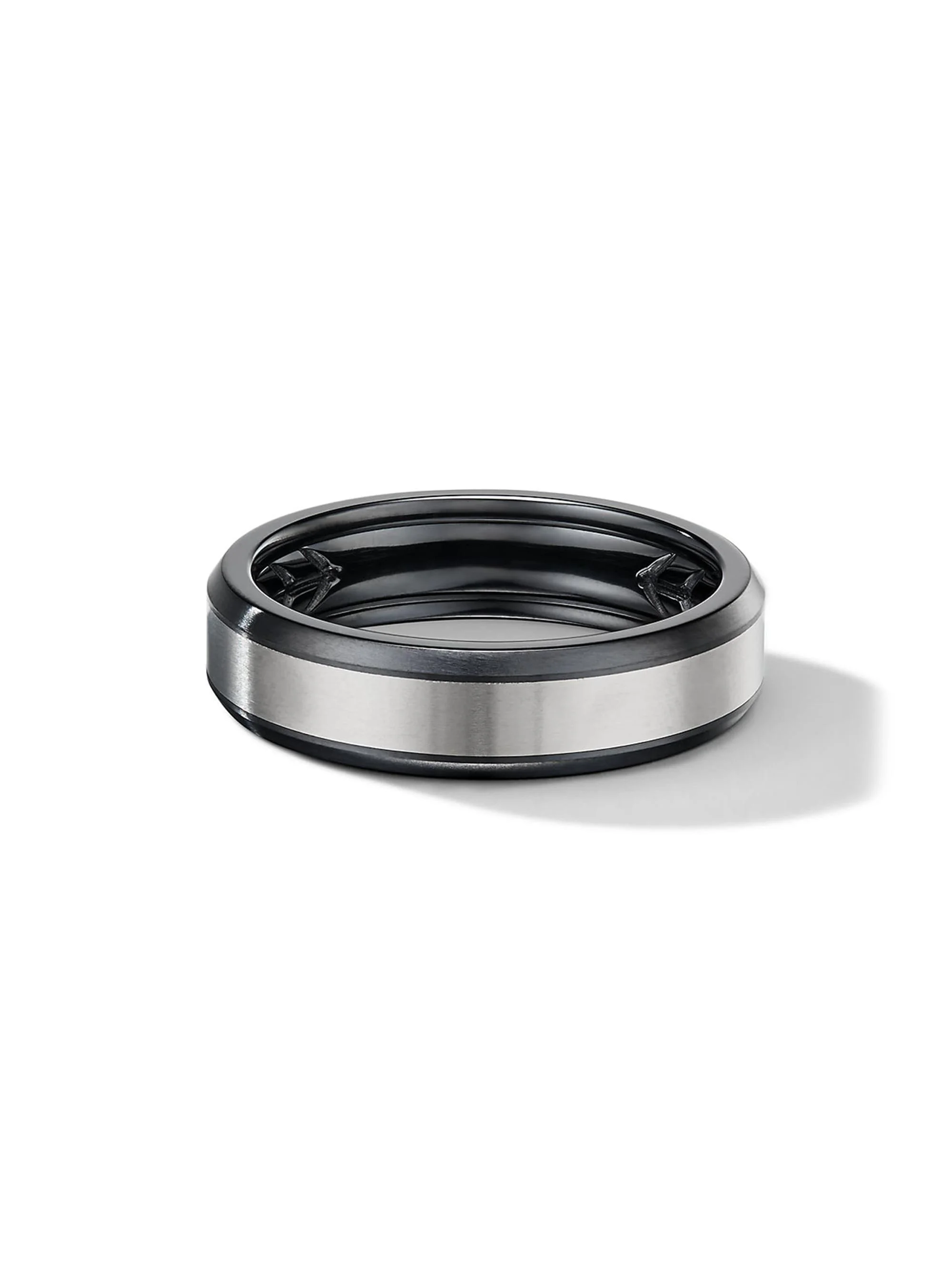 Men's Titanium Beveled Band Ring - Titanium - 1