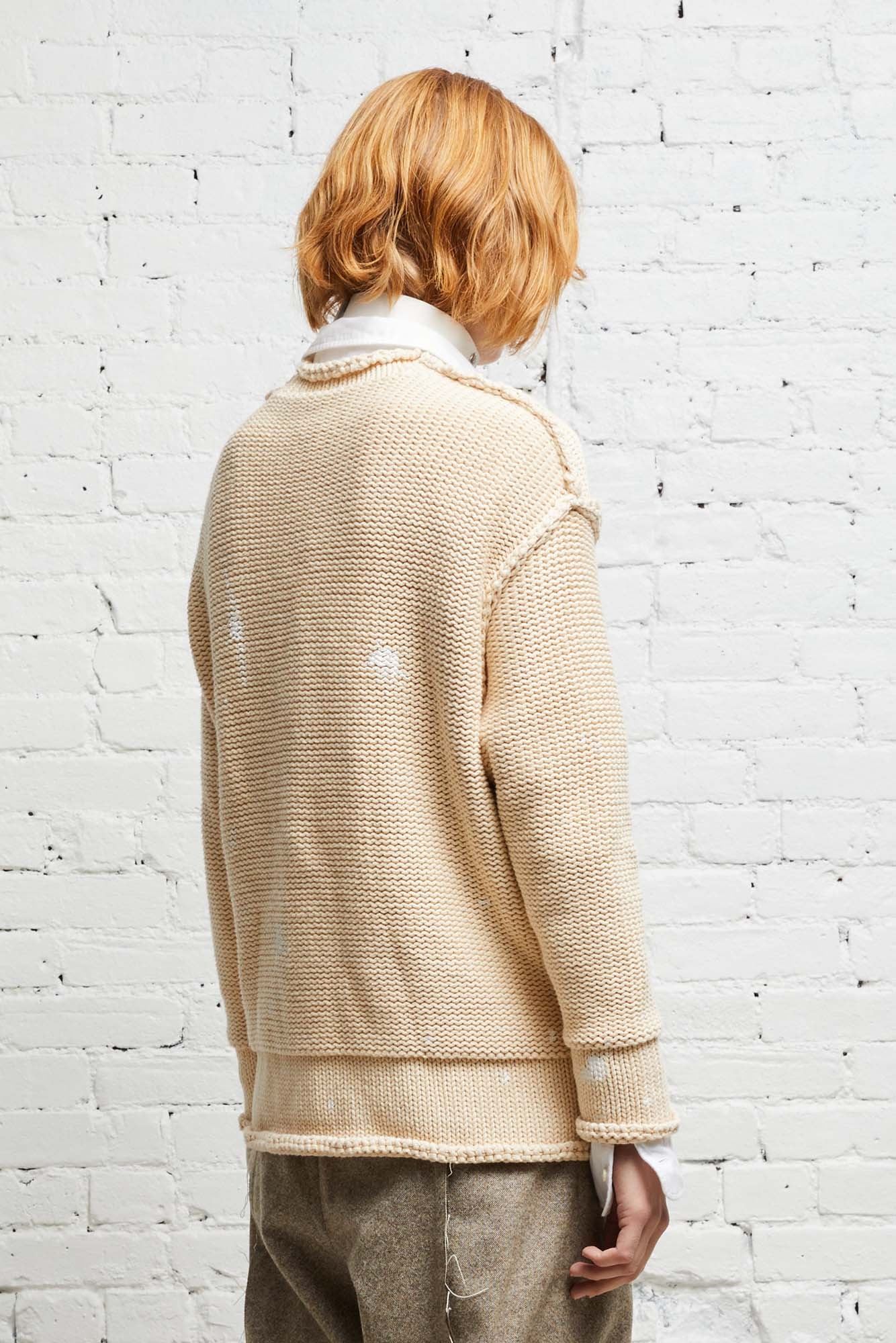 ROLLED EDGE BOXY CARDIGAN - NATURAL - 4