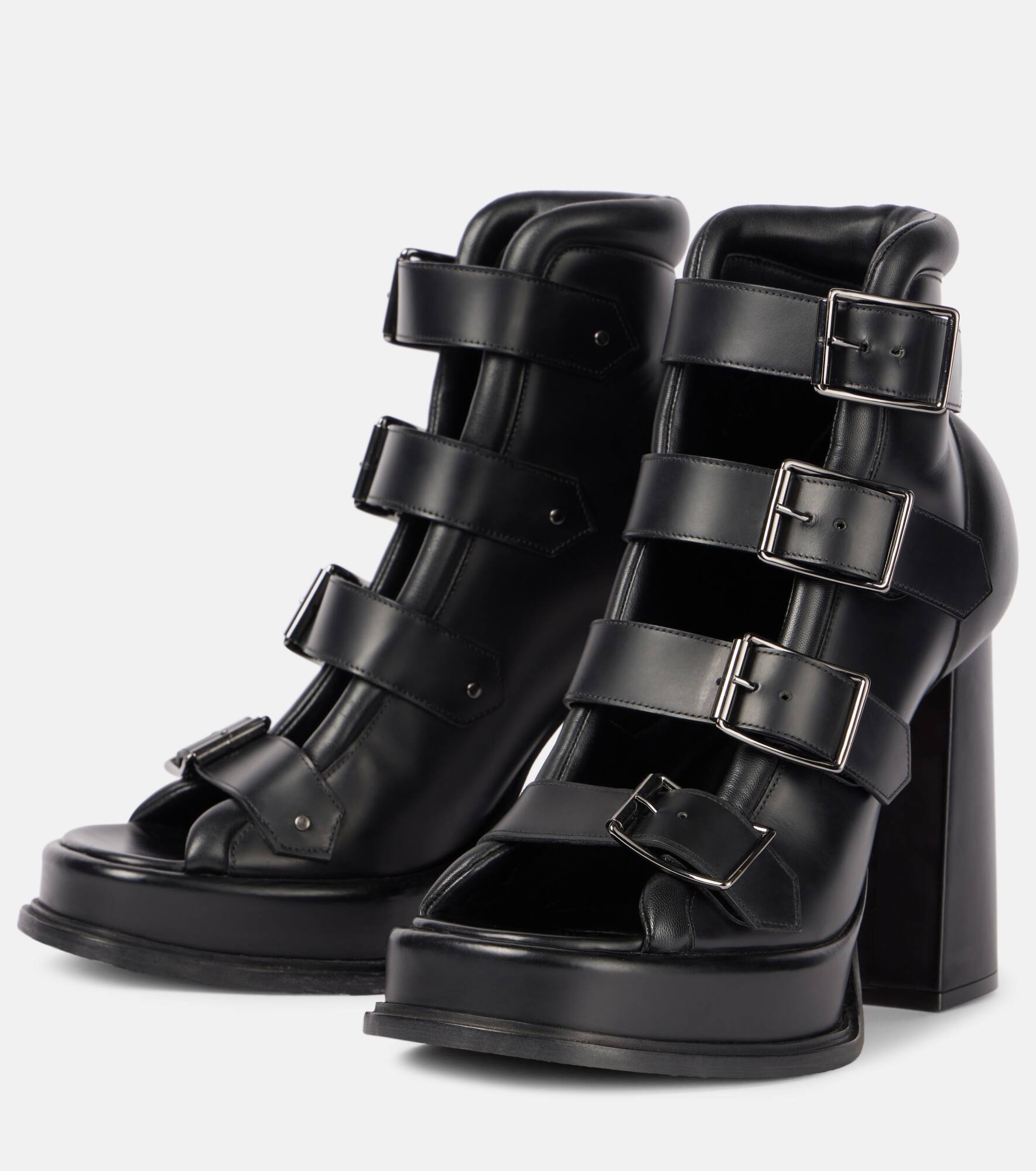 Caged 120 leather platform sandals - 4