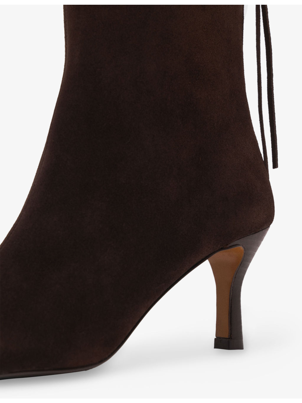 Zipped Heeled Suede Ankle Boots - 6