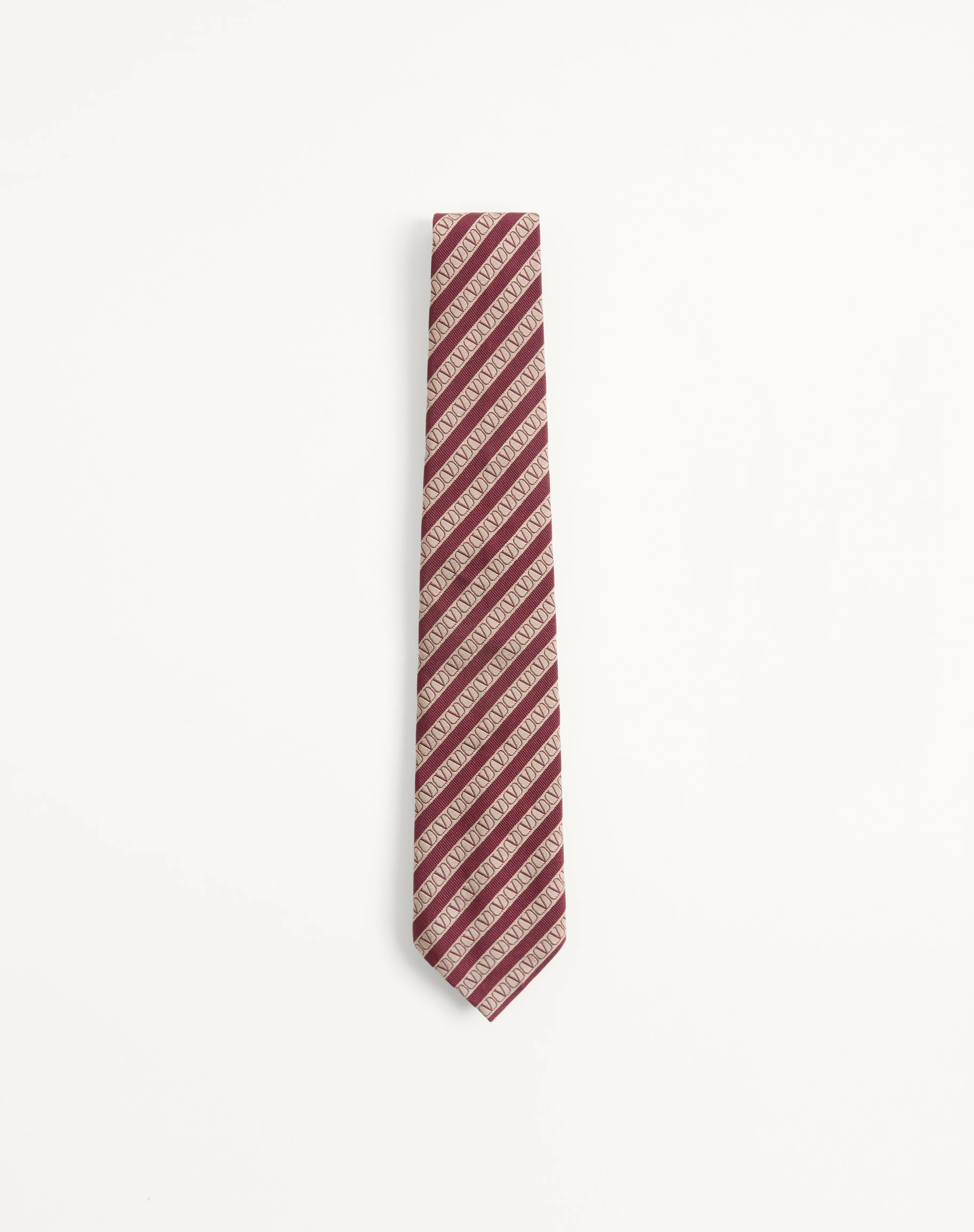 VALENTINO TIE IN REGIMENTAL SILK AND VLOGO JACQUARD - 1