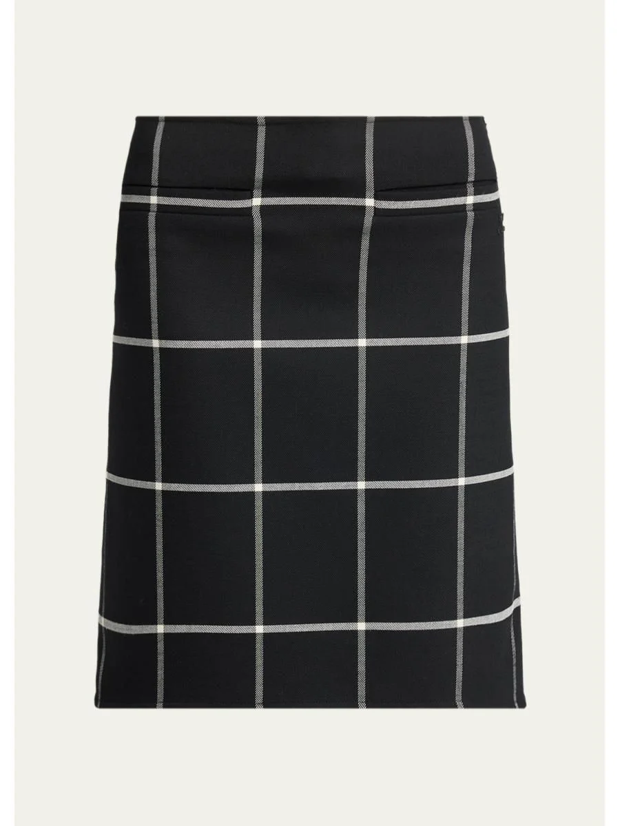 Checked Knee-Length Skirt - 1