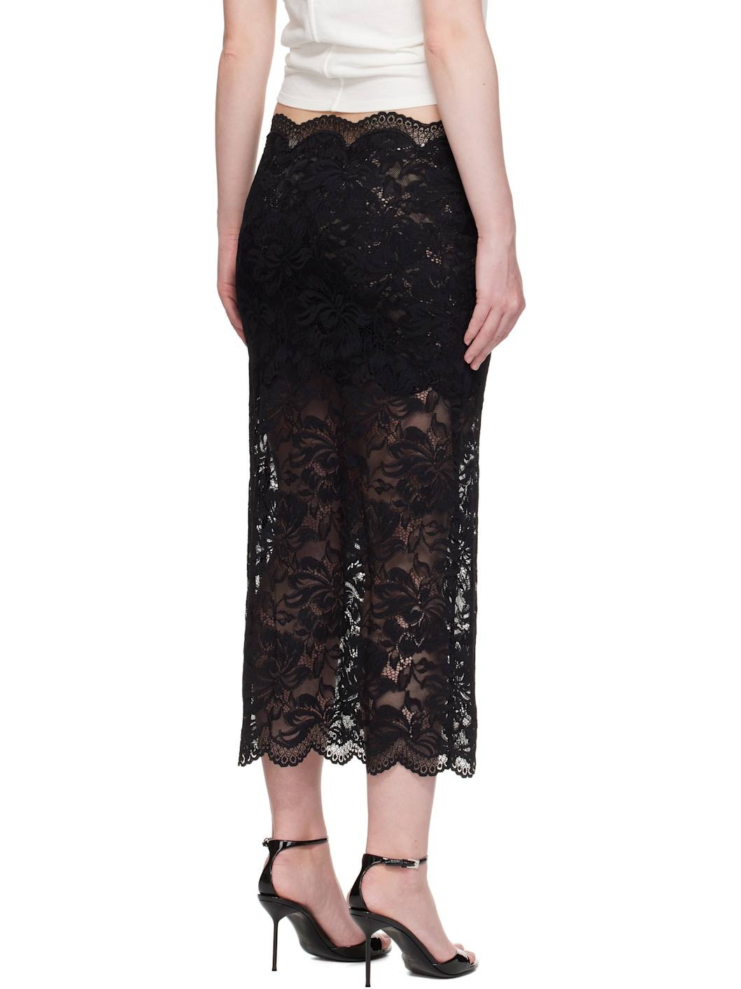 Black Lace Midi skirt - 3