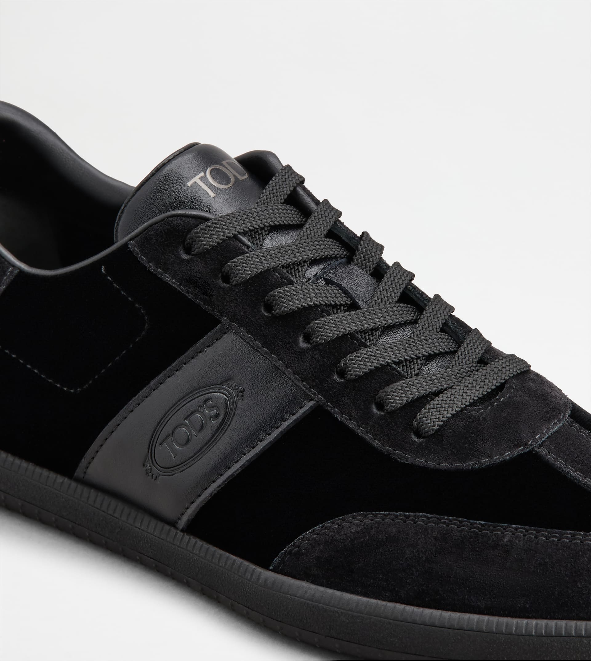 TOD'S TABS SNEAKERS IN FABRIC AND SUEDE - BLACK - 5
