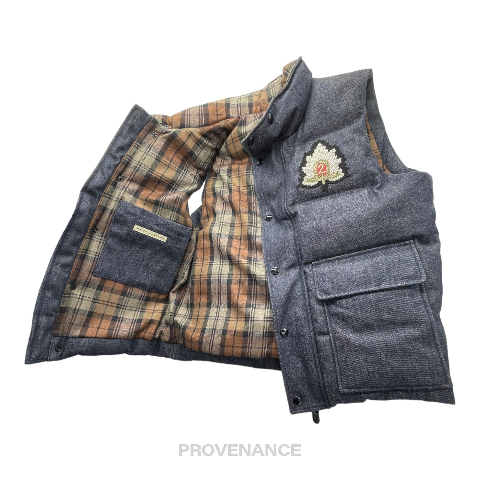 Balenciaga Embroidered Down Vest - Denim - 3