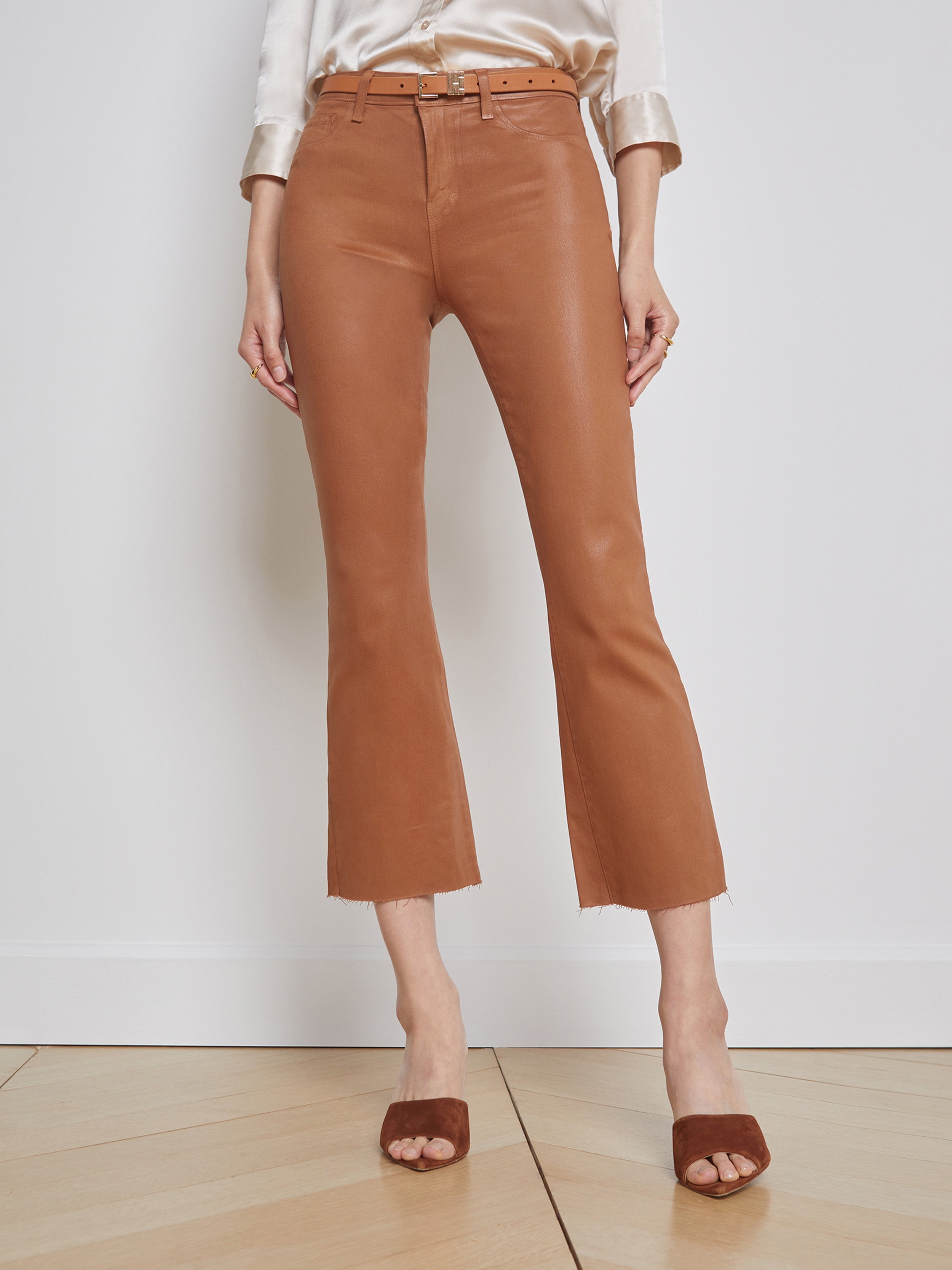 Kendra Coated Cropped Flare Jean - 3