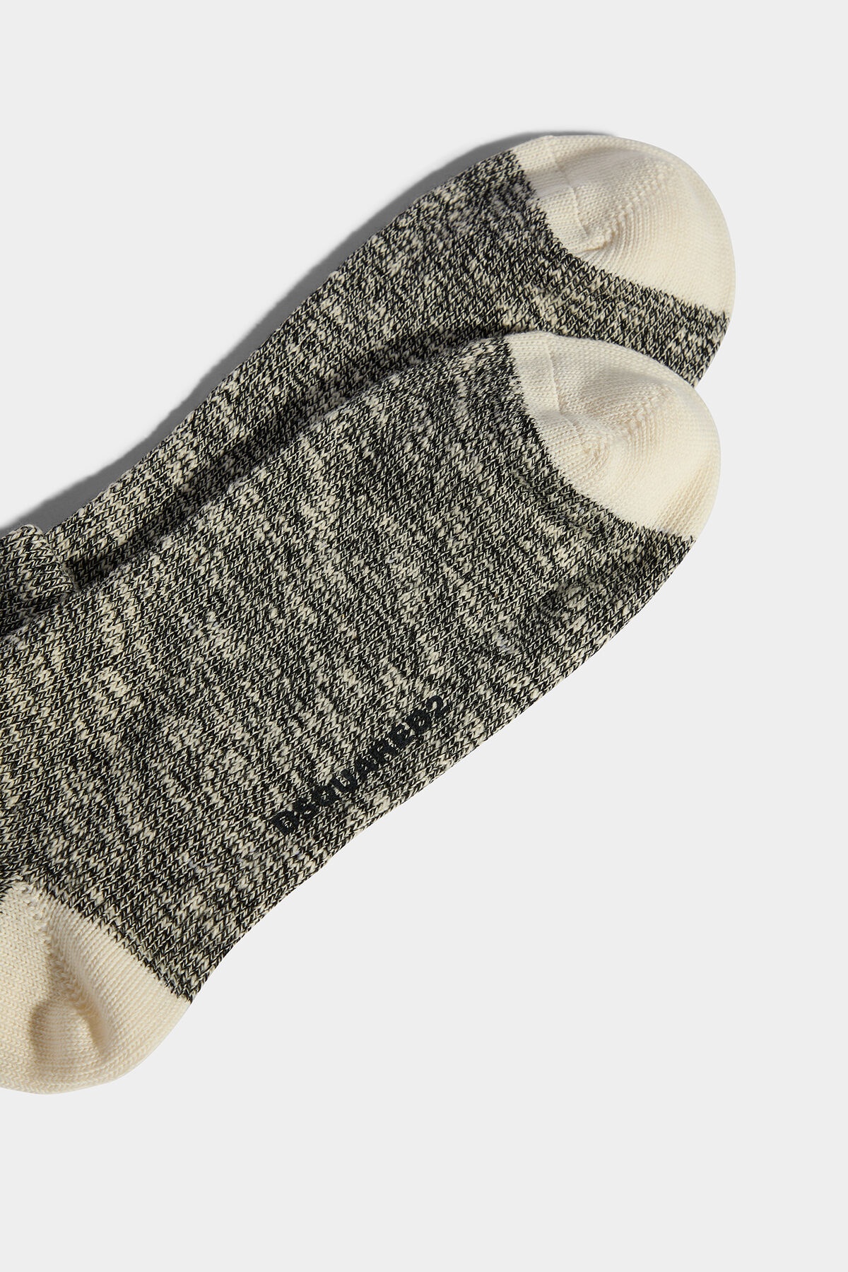 BLACK MOULINE MID-CREW SOCKS - 4