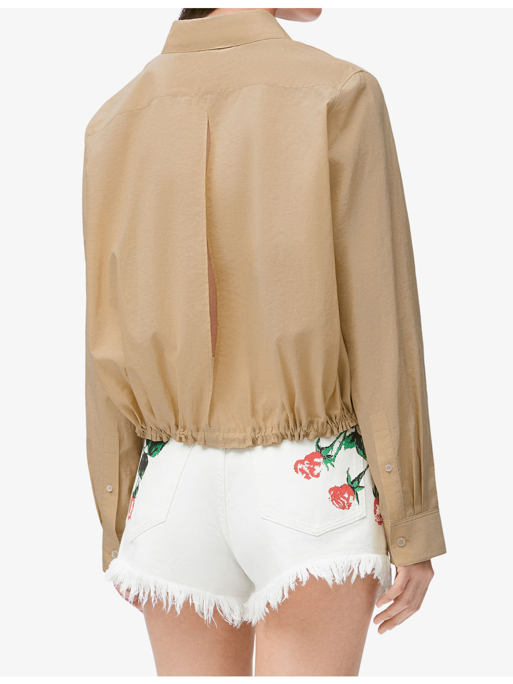 Loewe x Paula’s Ibiza Anagram-Patch Drawstring-Waist Cotton-Blend Shirt - 4