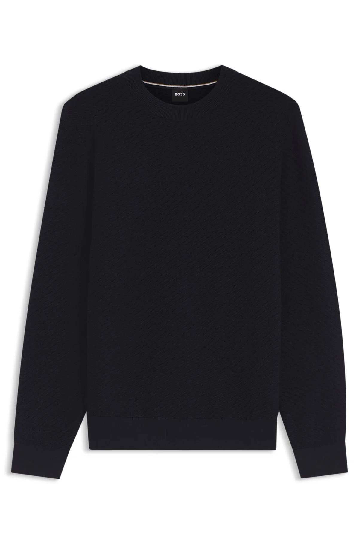 REGULAR-FIT SWEATER IN DIAGONAL-STRUCTURED COTTON - 1