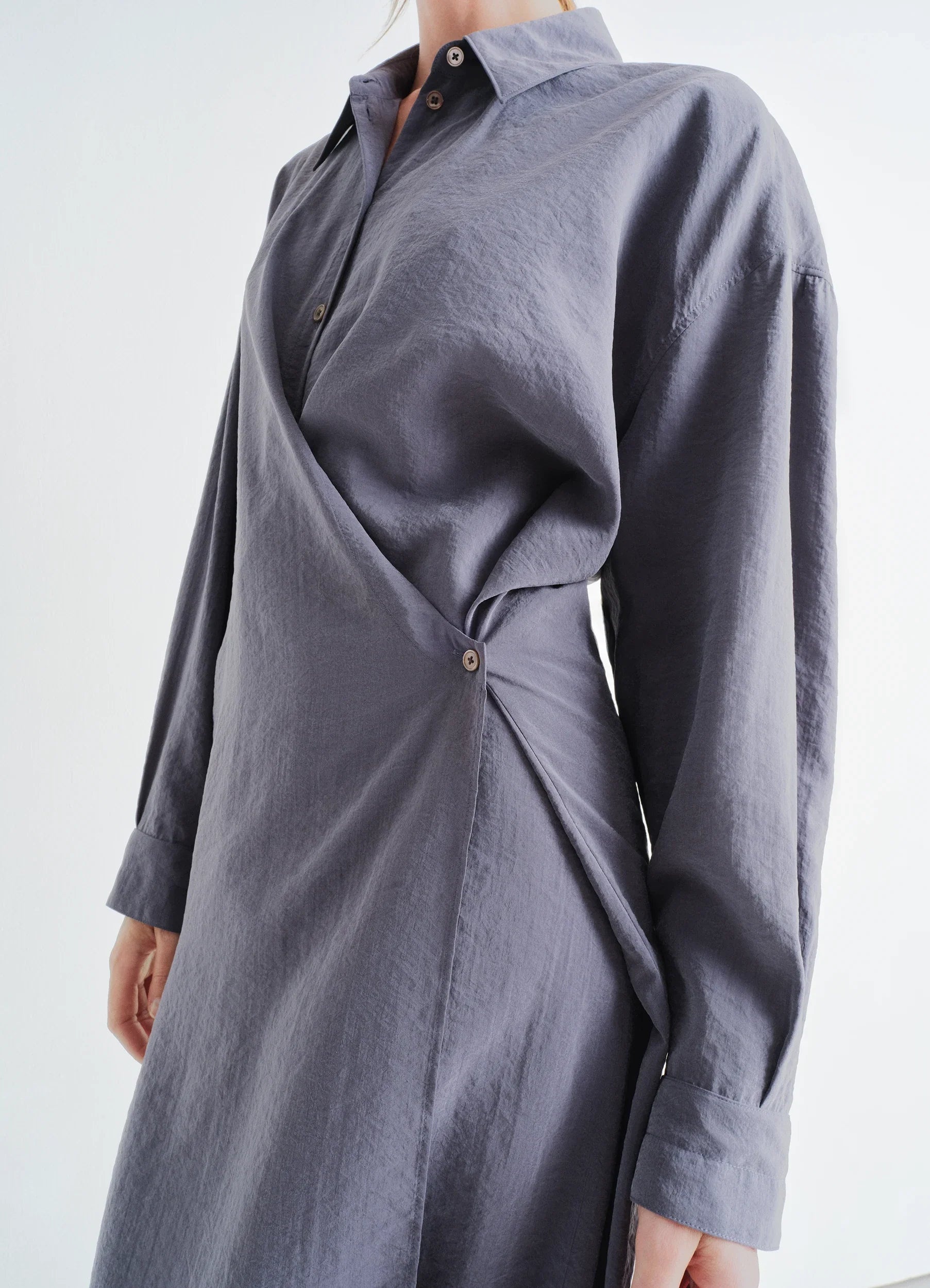 Lemaire STRAIGHT COLLAR TWISTED DRESS | REVERSIBLE