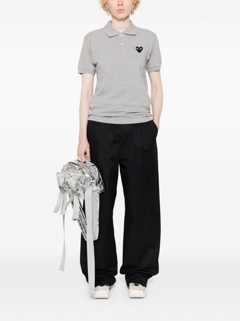 Heart-patch piqué polo shirt - 3