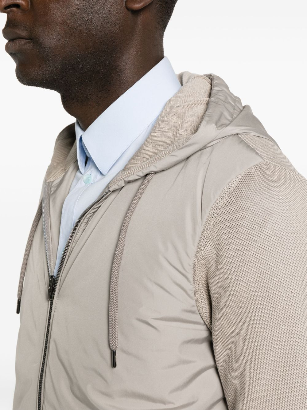 Herno cotton piqué hooded jacket - 5