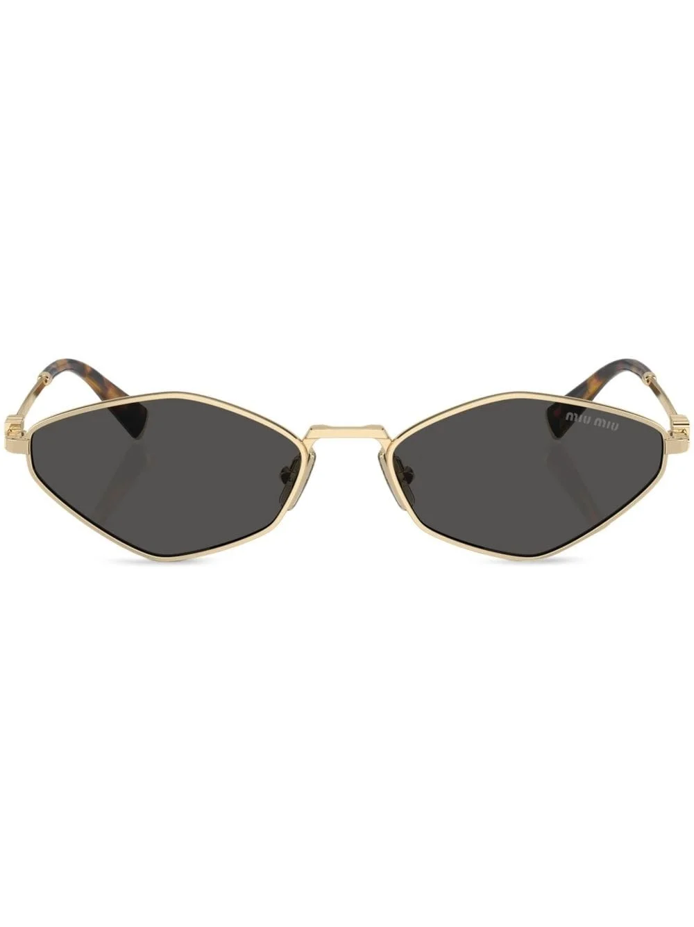 logo-lettering geometric-frame sunglasses - 1