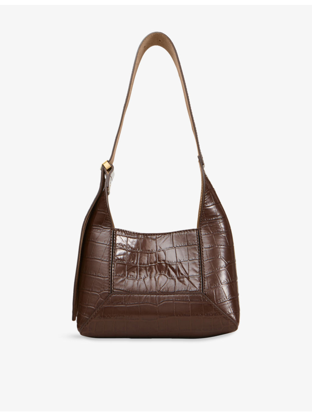Diamond Hobo Small Crocodile-Embossed Leather Shoulder Bag - 3