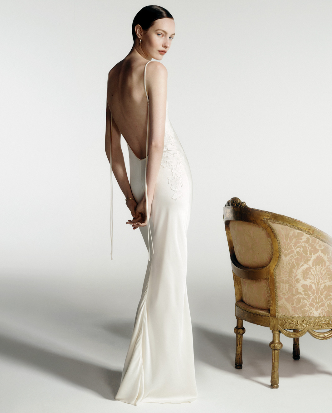 Lace Detail Cami Dress In Ivory - 3