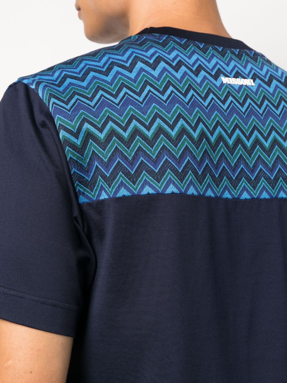 zigzag-pattern crew-neck T-shirt - 5