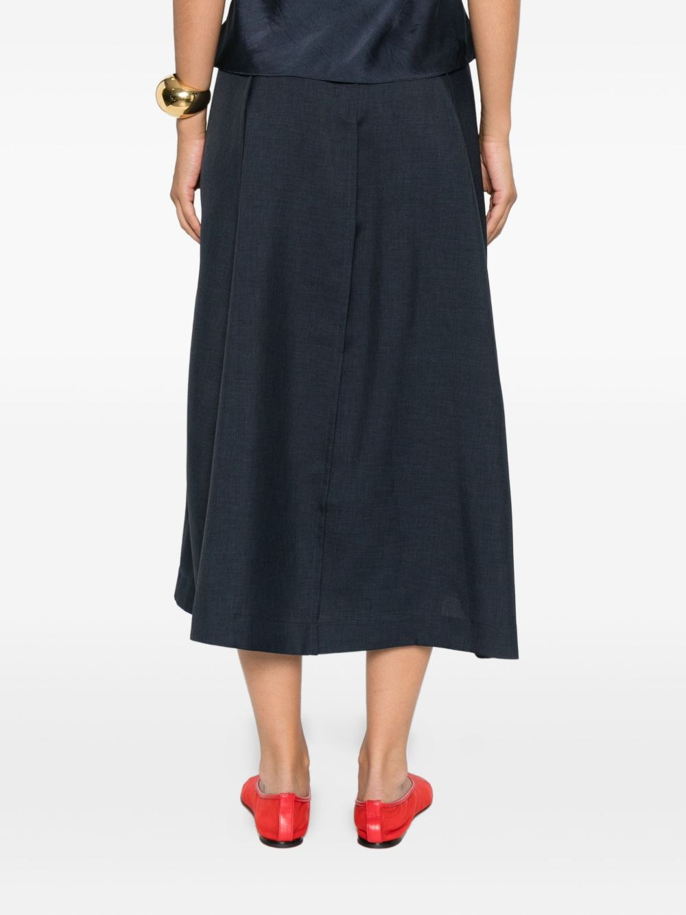 pleat-detail midi skirt - 4