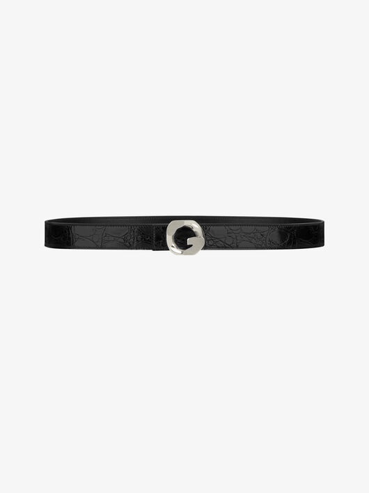 REVERSIBLE BELT IN LEATHER WITH G CHAIN BUCKLE - 1