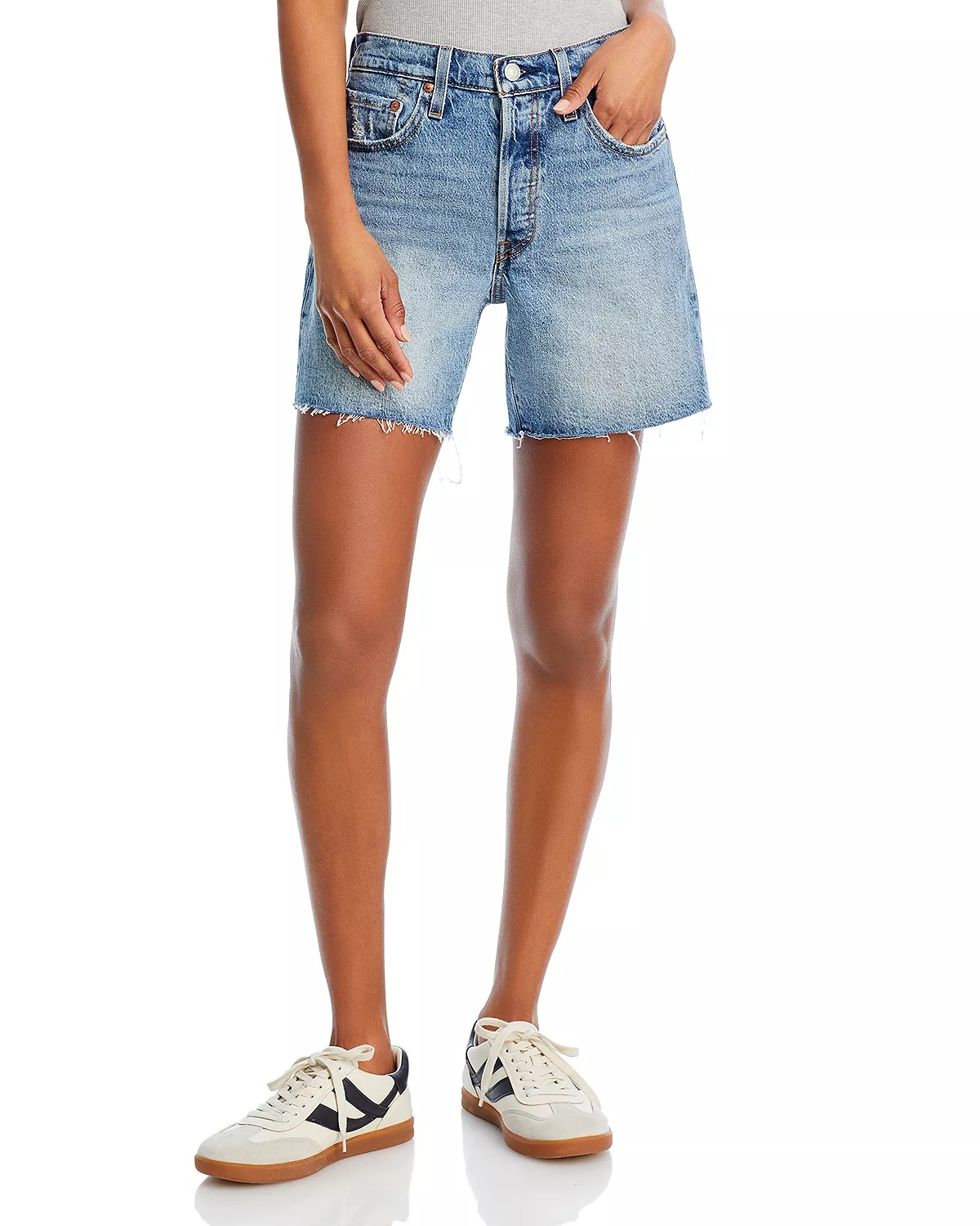 501 Mid Thigh Denim Shorts in Odeon - 1