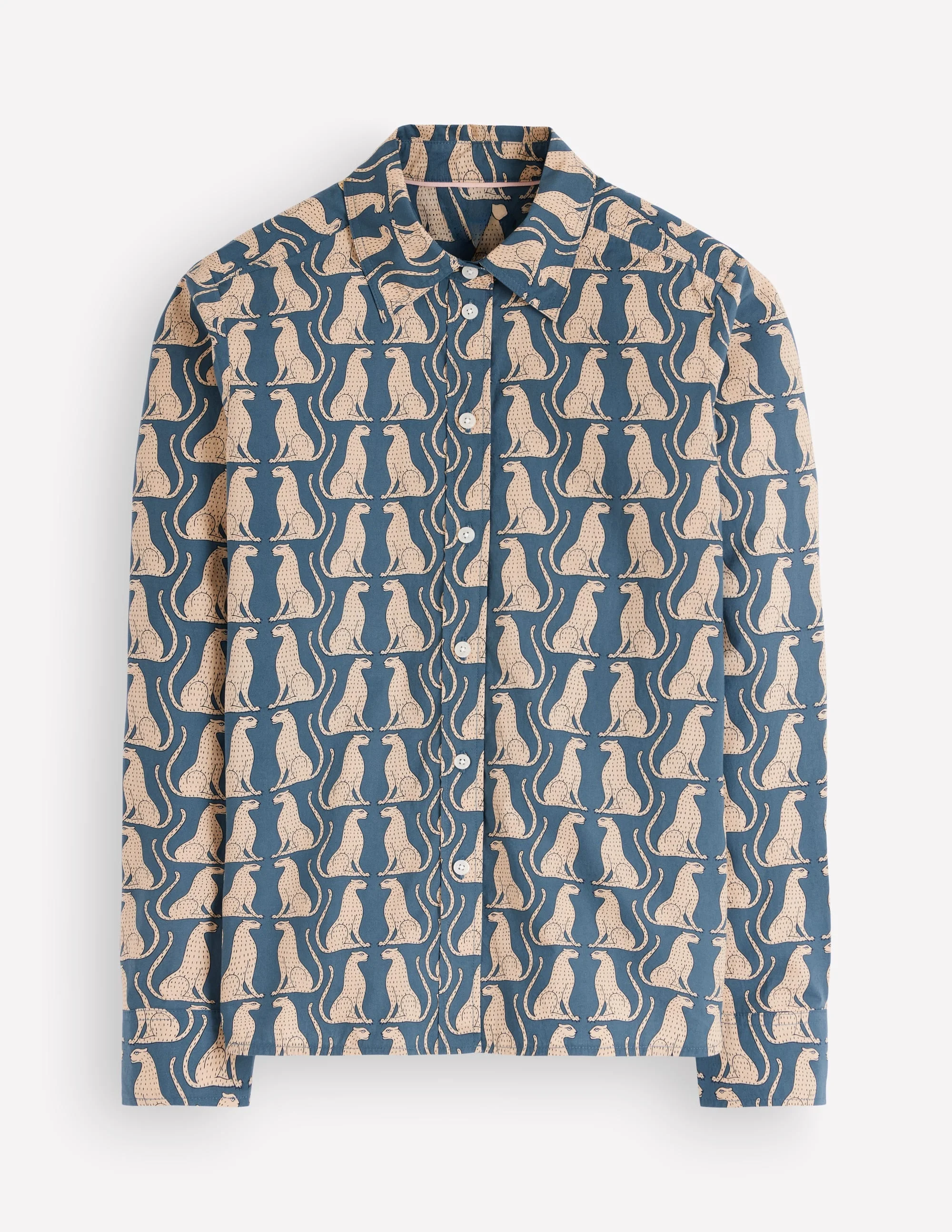 The New Sienna Cotton Shirt-Real Teal, Patient Leopard - 1