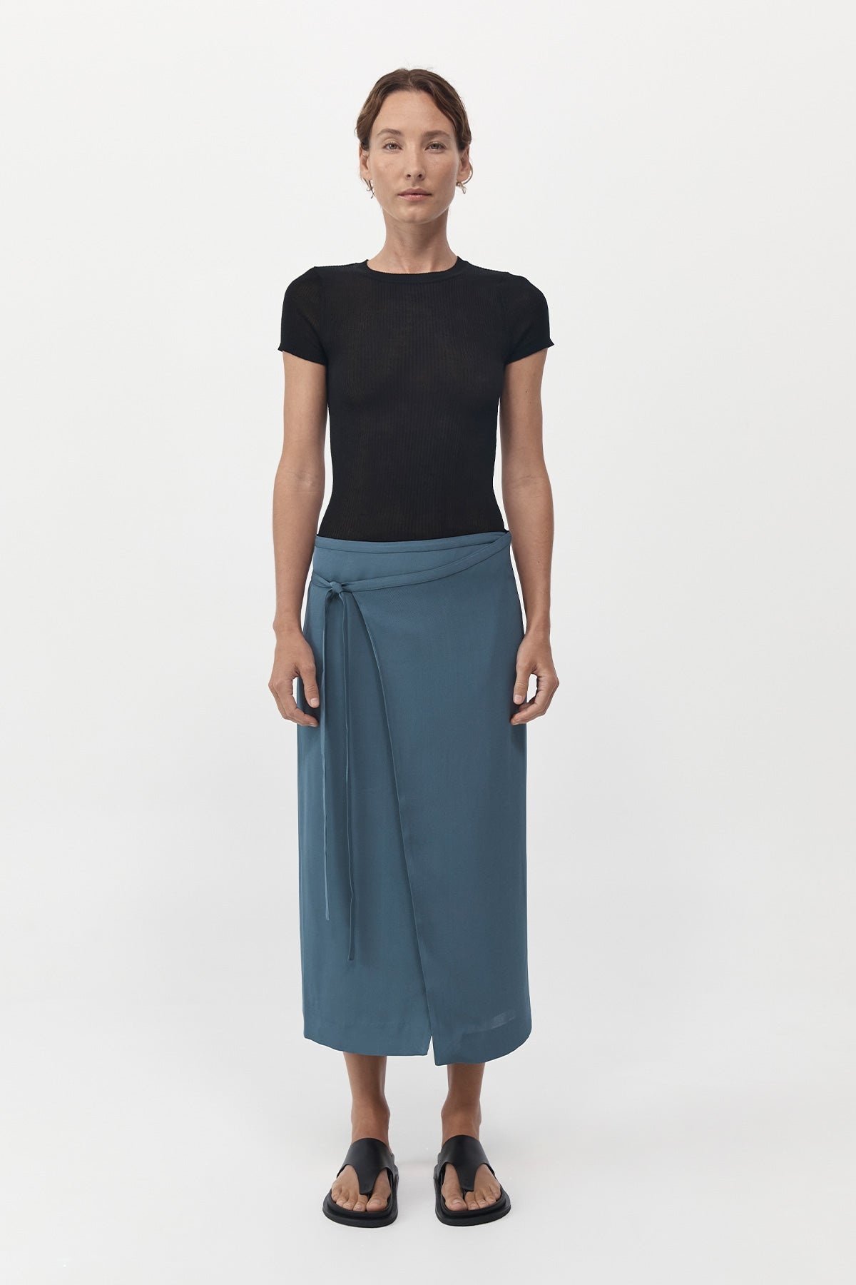 Midi Wrap Skirt - Slate - 1