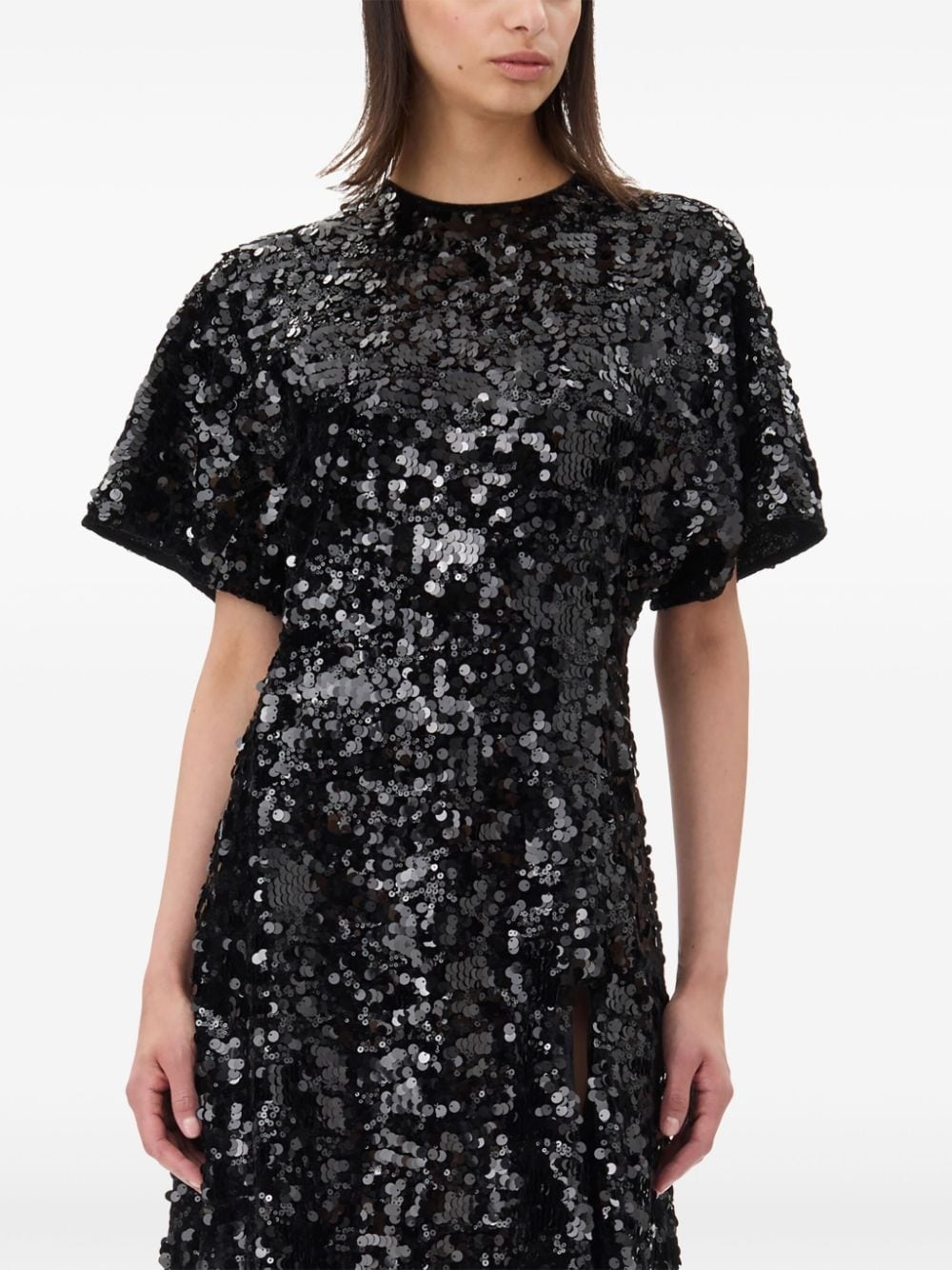 sequinned velvet dress - 5