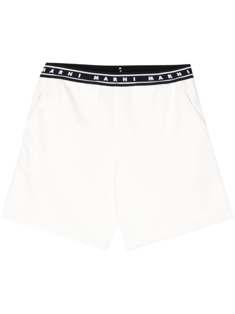 logo-print strap cotton shorts 1