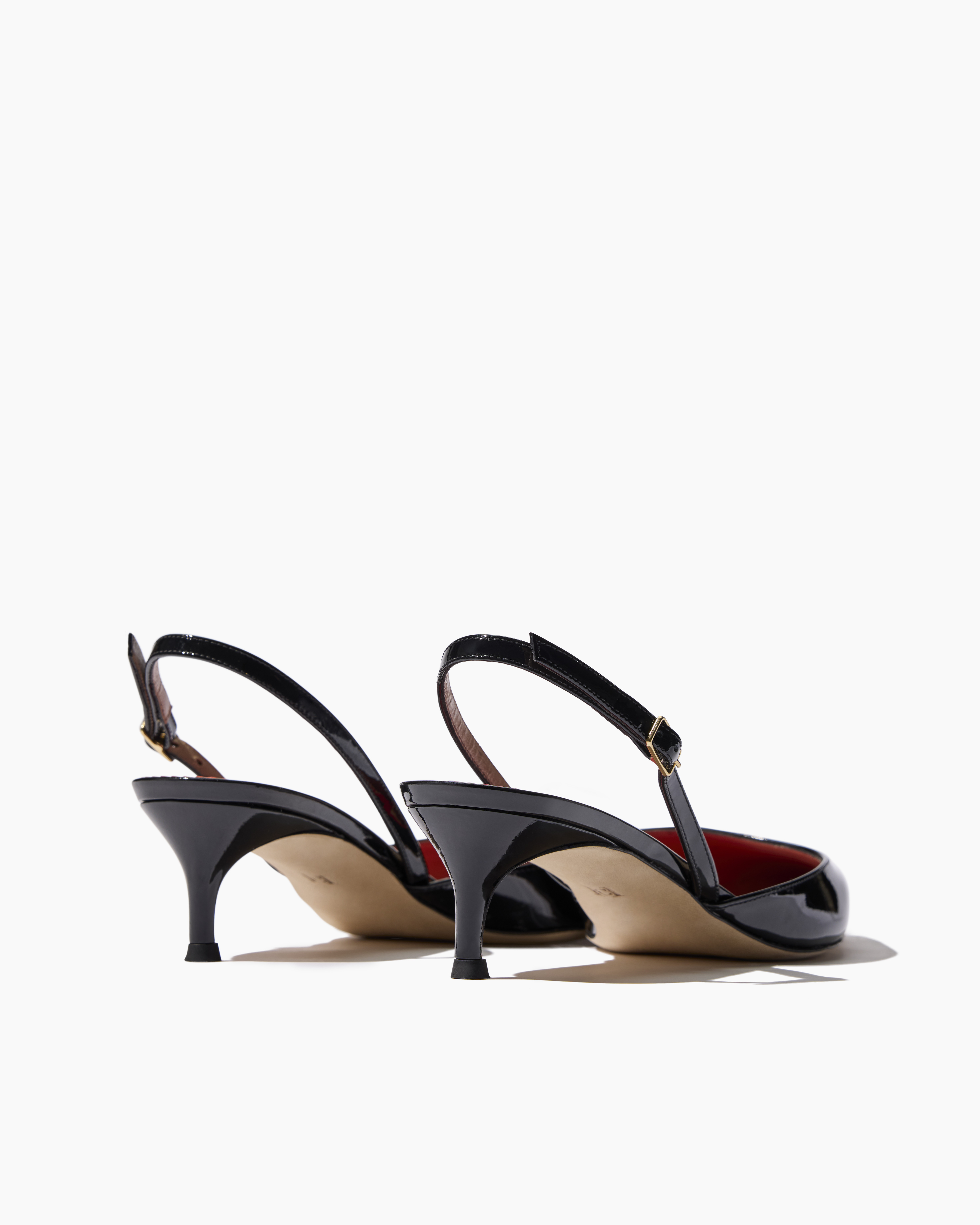 Patent Leather Kitten Heel Slingback - 4