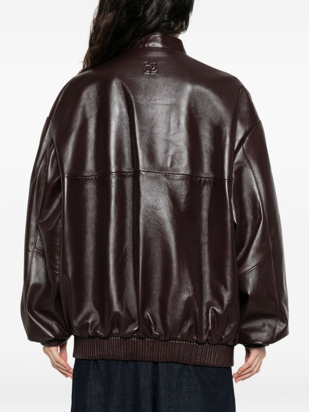 zip-fastening ribbed-cuff jacket - 4