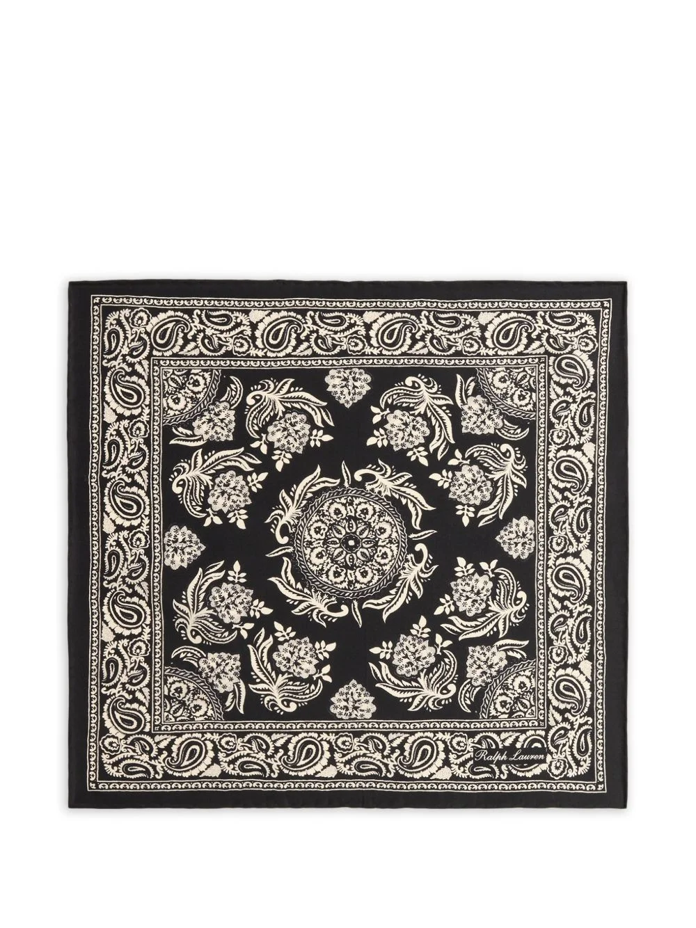 paisley-print silk pocket square - 1