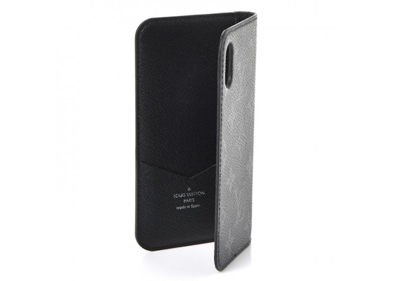 Louis Vuitton Louis Vuitton Folio Case iPhone X Monogram Eclipse Gray/Black outlook