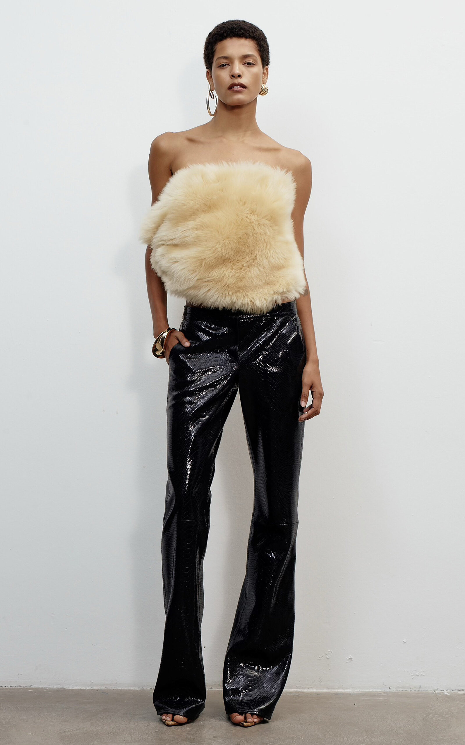 Dogi Strapless Shearling Top brown - 3