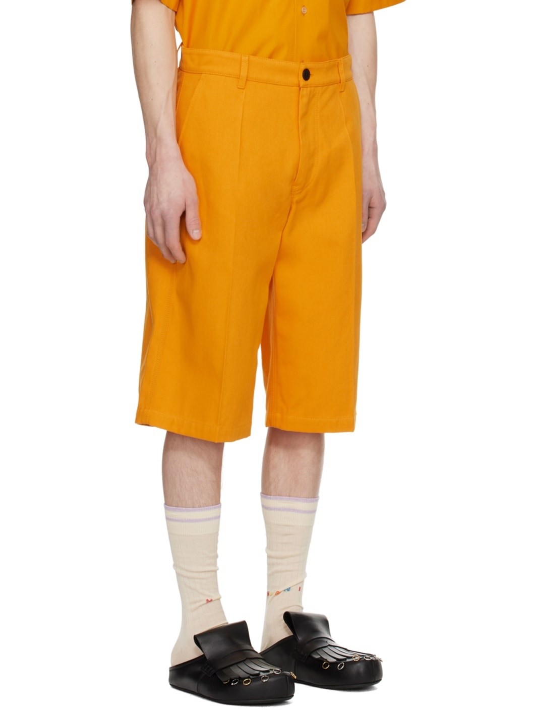 Orange Straight-Leg Shorts - 2